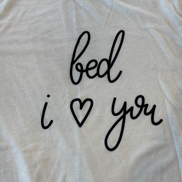 White Graphic Tee with Black Text - Picture 2 of 7